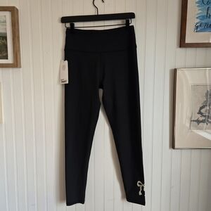 Sage Collective Nwt Black High-Waist Leggings with Bow Logo